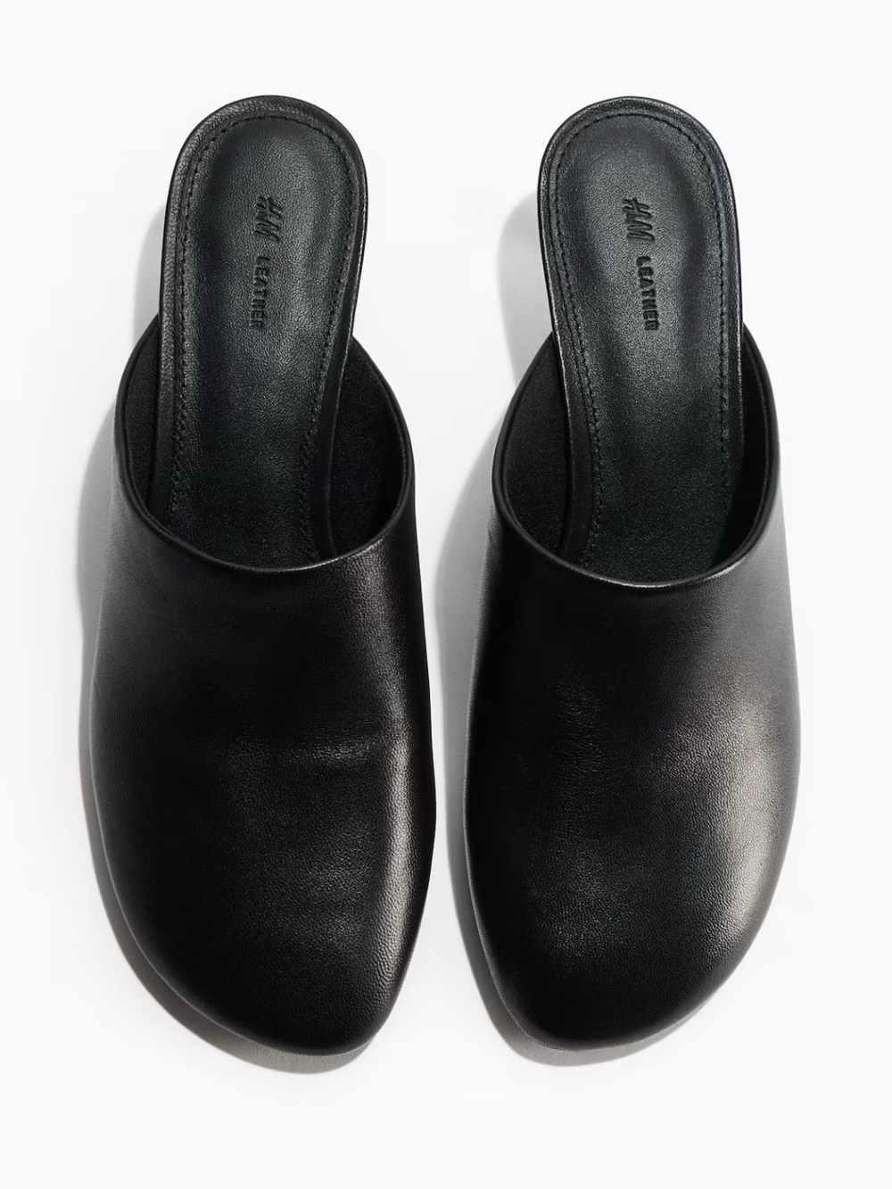 H&M Black Leather Kitten Heel Mule - Picture 2 of 6